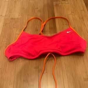 Nike, sports bra, coral and orange, size large